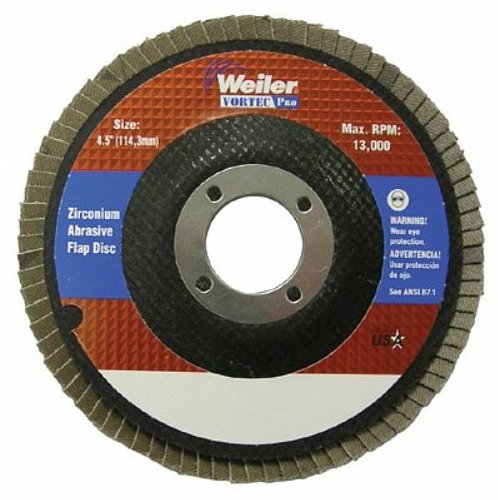 Weiler 804-31357 Disque à lamelles Vortec Pro Type 29, alumine zircone, grain 60, 7/8", 12 000 tr/min, 5"