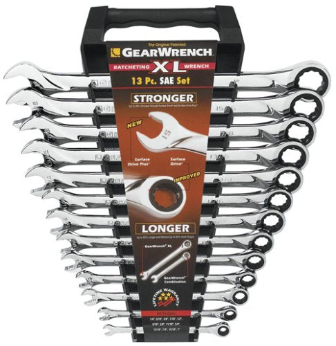 GEARWRENCH Juego de llaves SAE combinadas con trinquete XL, 13 piezas, 12 puntas - 85199