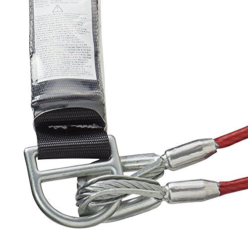 PeakWorks CSA 6' (1.8 m) Shock Pack - Snap & Form Hooks - Twin Leg 100% Tie Off - E4 Shock Absorbing Fall Arrest Lanyard Connector, 1/4" Galvanized Cable, V8108226 - Fall Protection - Proindustrialequipment