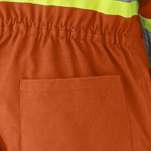 Pioneer Winter Heavy-Duty High Visibility Insulated Work Coverall, Quilted Cotton Duck Canvas, Hip-to-Ankle Zipper, Orange, 2XL, V206095A-2XL - Clothing - Proindustrialequipment