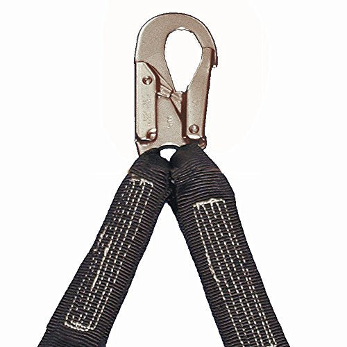 PeakWorks CSA 4' (1.2 m) POY - Snap Hooks - Twin Leg 100% Tie Off - Shock Absorbing Fall Arrest Lanyard Connector, V8101204 - Fall Protection - Proindustrialequipment
