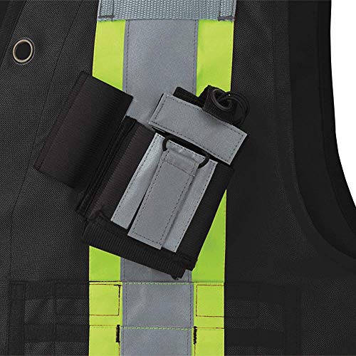 Pioneer CSA Heavy-Duty Reflective Surveyor Work Safety Vest, Radio Pocket and Pen Slots, Black, 2XL, V1010570-2XL - Clothing - Proindustrialequipment