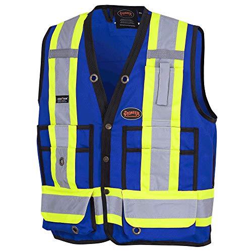 Pioneer V1010180-2XL Hi-Viz Surveyor’s Safety Vest, Royal, 2XL - Clothing - Proindustrialequipment