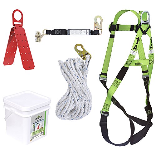 PeakWorks V8257022 - Construction Fall Protection Kit - Reusable Bracket - 2' (0.6 m) SP Lanyard - Integral ADP Rope Grab - 25' (7.6 m) - Fall Protection - Proindustrialequipment