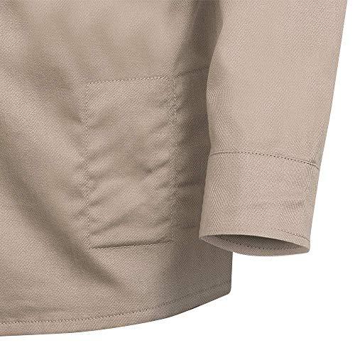 Pioneer Flame Resistant Adjustable Wrist Button-Down Safety Shirt, Cotton-Nylon Blend, Khaki, 3XL, V2540430-3XL - Clothing - Proindustrialequipment