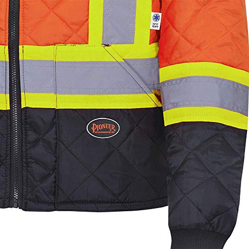 Pioneer V1170150-M High Visibility Quilted Freezer Jacket, Orange, M - Clothing - Proindustrialequipment