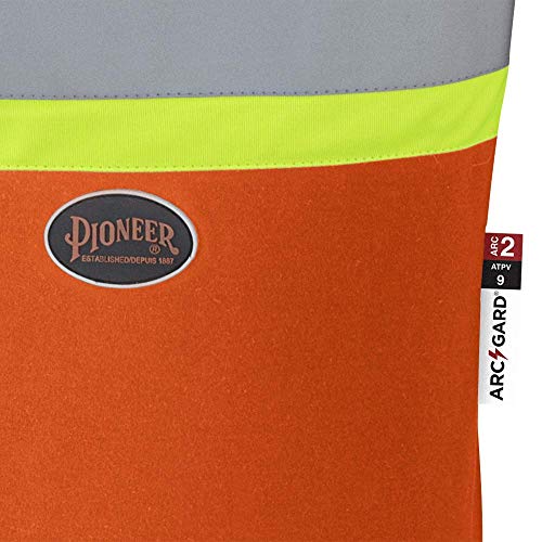 Pioneer Flame Resistant (FR) Hi Vis Cotton Work Safety Vest, Phone Pocket, Orange, 5XL, V2510150-5XL - Clothing - Proindustrialequipment