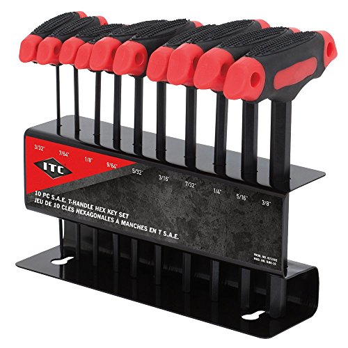 ITC Professional 10-Piece S.A.E. T-Handle Hex Key Set, 21502 - Screw Drivers and Sets - Proindustrialequipment