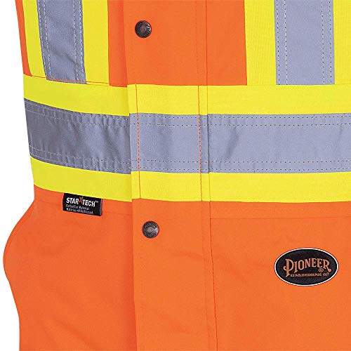 Pioneer V1120651-5XL Insulated Waterproof Work Overall - Easy Boot Access, Hi-Vis Bib Pants, Men, Orange, 5XL - Clothing - Proindustrialequipment