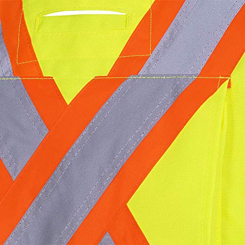 Pioneer Heavy-Duty Hi Vis Surveyor Safety Vest, 12 Pockets, Radio Strap, Yellow-Green, M, V1010340-M - Clothing - Proindustrialequipment