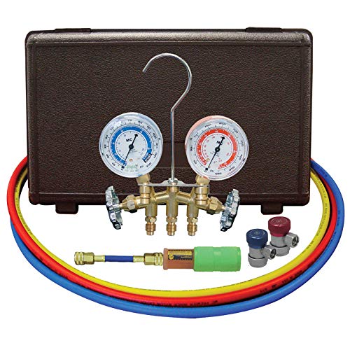 Mastercool (84661-UV) Colector de latón R134A con kit de tinte UV