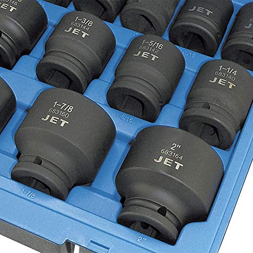 Jet 3/4-inch Drive, 16-Piece Regular SAE Professional Impact Socket Set, 6 Point, 610403 - Sockets and Tools Set - Proindustrialequipment