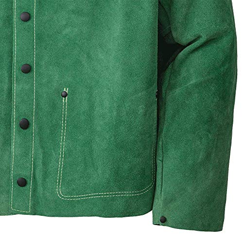 Pioneer V2340720-2XL Fully Adjustable Leather Welding Jacket - 30" Length, Green, 2XL - Clothing - Proindustrialequipment