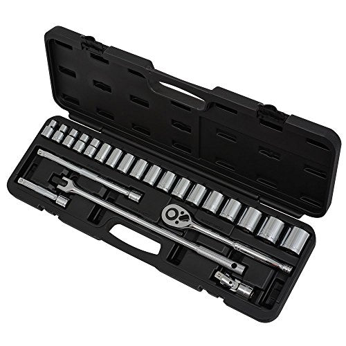 ITC Professional 24-Piece 1/2-inch Drive, Metric Chrome Socket Set, 20134 - Sockets and Tools Set - Proindustrialequipment