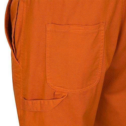 Pioneer FR 7-Pocket Overall Bib Work Pants, Premium Cotton & Nylon Blend, Reflective Stripes, Orange, M, V2540480-M - Clothing - Proindustrialequipment