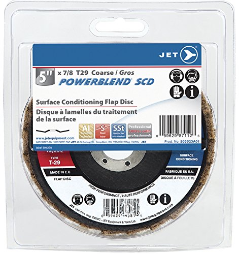 Jet 503523 - A01 5 X 7/8 Coarse Powerblend Scd T29 Surface Conditioning Flap Disc-Clamshell Package - Brushes and Discs - Proindustrialequipment