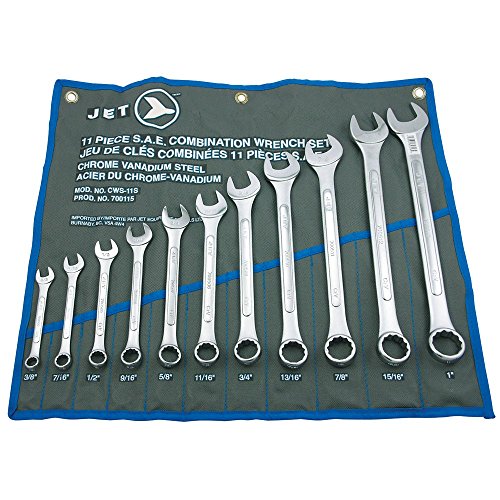 Jet 11-Piece S.A.E. Raised Panel Combination Wrench Set, 700115 - Wrenches - Proindustrialequipment