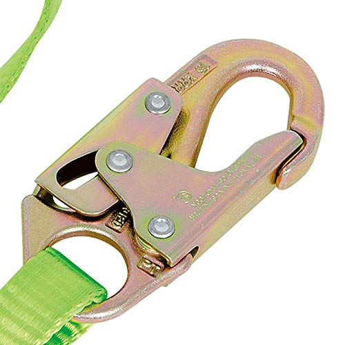 PeakWorks 4' (1.2 m) - 2 Snap Hooks - Fall Arrest Restraint Lanyard Connector, 1" (25 mm) Webbing, V815404 - Fall Protection - Proindustrialequipment