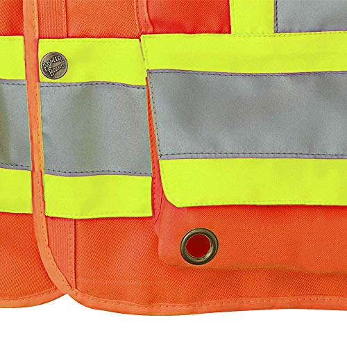 Pioneer Lightweight Durable Hi Vis Surveyor Safety Vest, Multi-Pocket, Snap Button, Orange, 2XL, V1010150-2XL - Clothing - Proindustrialequipment