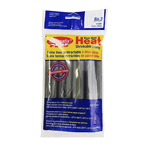 Thermafix Plus semi-Rigid, Dual Wall Heat Shrinkable tubing (0.427" Diam - 6" Length) 10 pcs - Shrink Ratio 4:1