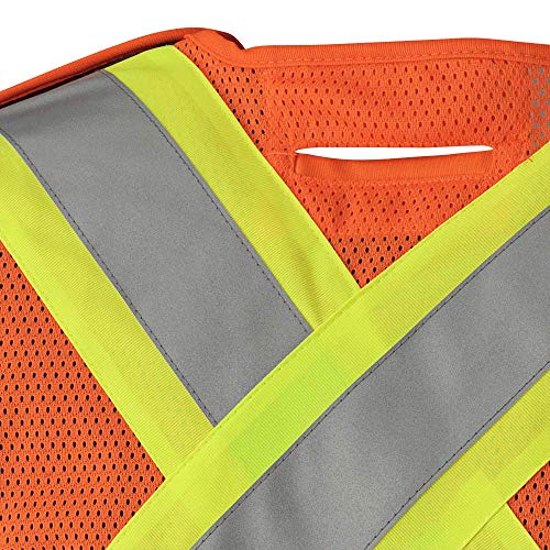 Pioneer FR High Visibility Breathable Tear-Away Safety Vest, Adjustable Size, Orange, 4/5XL, V2510850-4/5XL - Clothing - Proindustrialequipment