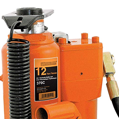 Strongarm Professional Heavy-Duty 12 Ton Air Hydraulic Bottle Jack - Carrying Handle , 30152 - Proindustrialequipment