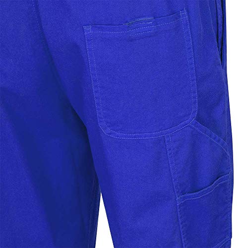 Pioneer FR 7-Pocket Overall Bib Work Pants, Premium Cotton & Nylon Blend, Reflective Stripes, Blue, 3XL, V2540450-3XL - Clothing - Proindustrialequipment