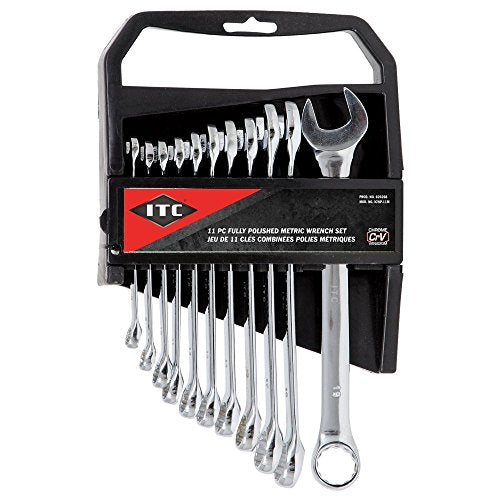 ITC Professional 11-Piece Fully Polished Metric Combination Wrench Set, 20208 - Wrenches - Proindustrialequipment