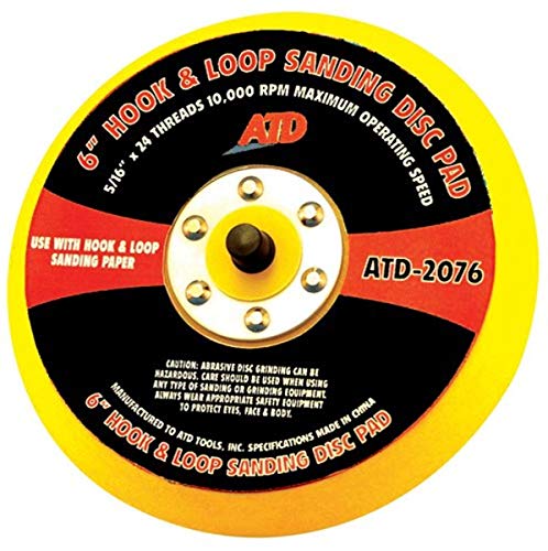 ATD Tools 2076 Quick Change Sanding Disc Pad, 6-Inch - Proindustrialequipment