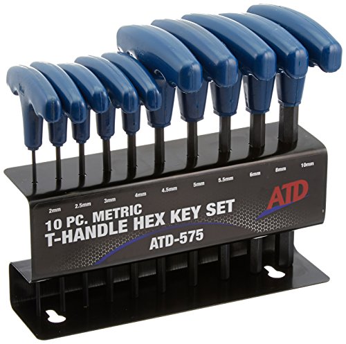 ATD Tools (575) 10-Piece Metric T-Handle Hex Key Set - Proindustrialequipment