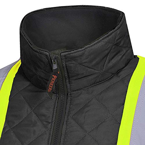 Pioneer V1170170-S High Visibility Quilted Freezer Jacket, Black, S - Clothing - Proindustrialequipment