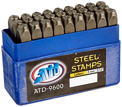Advanced Tool Design Model ATD-9600 27 Piece 3/16" Steel Letter Stamp Set