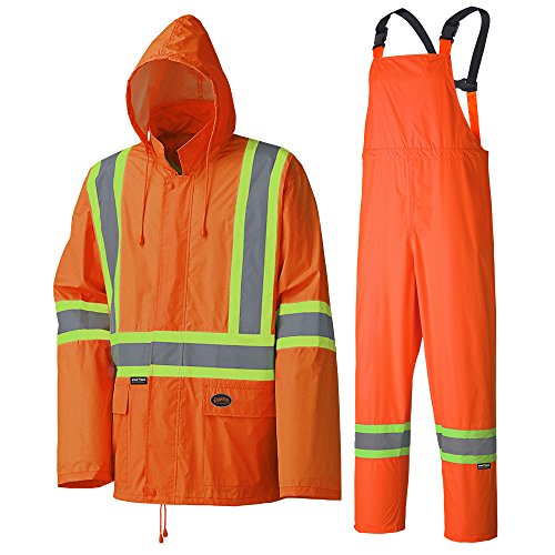 Pioneer V1080150-4XL Waterproof Lightweight Jacket and Pants Combo, Rainsuit, Orange, 4XL - Clothing - Proindustrialequipment