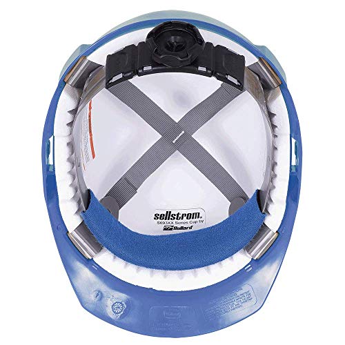 Sellstrom CSA Type 2 Class E Front Brim Hard Hat, 4-Point Suspension With Height Adjustments and Accessory Slots, Blue, S69340 - Fall Protection - Proindustrialequipment