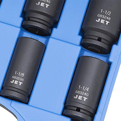 Jet 3/4-inch Drive, 8-Piece Regular SAE Professional Impact Socket Set, 6 Point, 610402 - Sockets and Tools Set - Proindustrialequipment