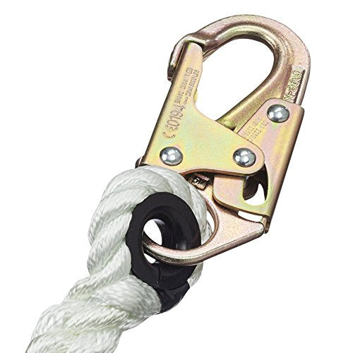 PeakWorks 2' (0.6 m) - 2 Snap Hooks - Fall Arrest Restraint Lanyard Connector, 5/8" (16 mm) Rope, V8151002 - Fall Protection - Proindustrialequipment
