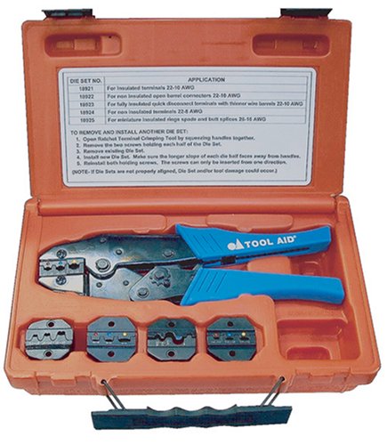 S &amp; G Tool Aid 18920 Kit de engarzado de terminales con trinquete, 5 piezas