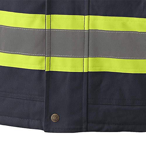 Pioneer V206038A-2XL Heavy-Duty Reflective Quilted Safety Parka Jacket, Navy, 2XL - Clothing - Proindustrialequipment