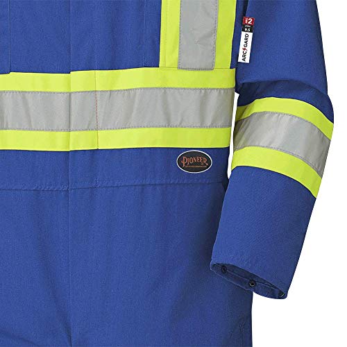 Pioneer CSA Action Back Flame Resistant ARC 2 Work Coverall, Hi Vis 100% Cotton, Elastic Waist, Tall Fit, Royal Blue, 50, V252021T-50 - Clothing - Proindustrialequipment