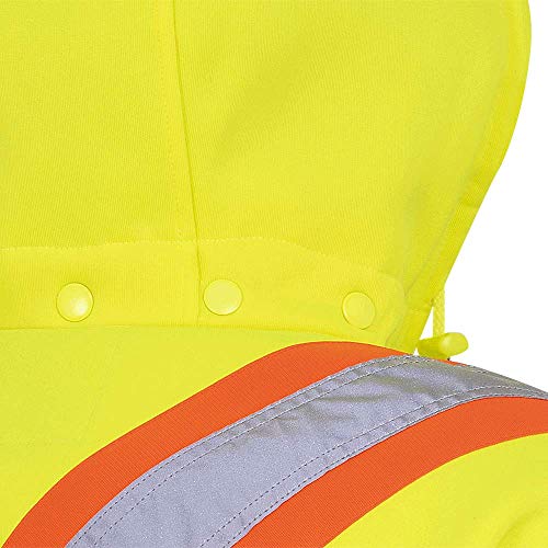 Pioneer V1060460-4XL High Visibility Safety Hoodie, Polyester Fleece, Yellow-Green, 4XL - Clothing - Proindustrialequipment