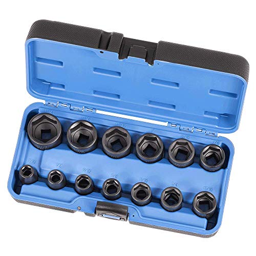 Jet 1/2-inch Drive, 13-Piece Deep SAE Professional Impact Socket Set, 6 Point, 610321 - Sockets and Tools Set - Proindustrialequipment