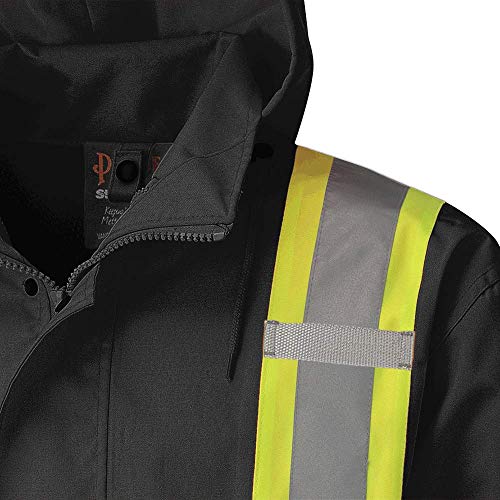 Pioneer V1110670-L 450D Hi-Viz 100% Waterproof Jacket, Black, L - Clothing - Proindustrialequipment