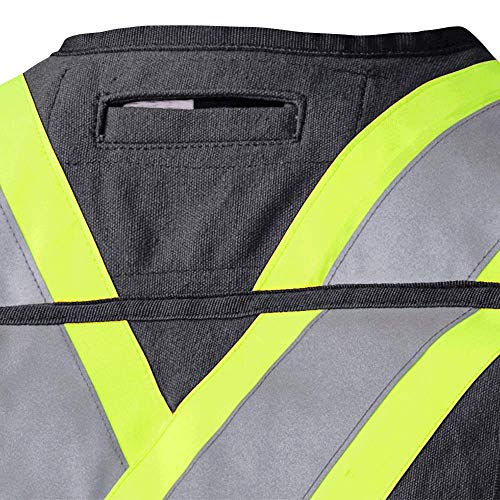 Pioneer Construction Reflective Surveyor Vest, 10 Pockets, Harness D-Ring Slot, Black, 3XL, V1010670-3XL - Clothing - Proindustrialequipment