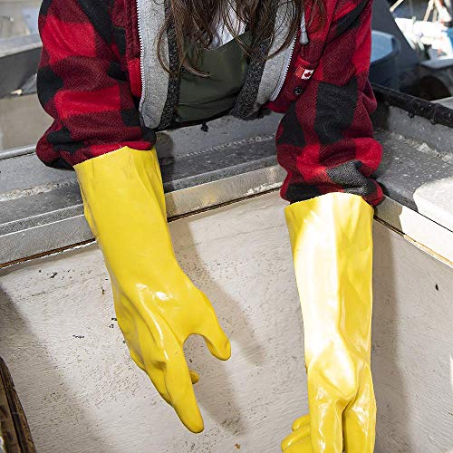 Pioneer V5070360-O/S PVC 14" Gauntlet Glove, (Pack of 12) Yellow Universal - Other Protection - Proindustrialequipment