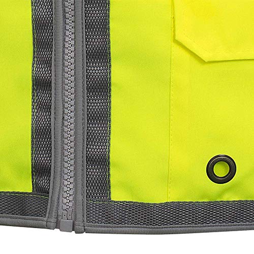 Pioneer High Visibility Surveyor Safety Vest, Mesh Back - Front Zipper, Yellow-Green, 2XL, V1010260-2XL - Clothing - Proindustrialequipment