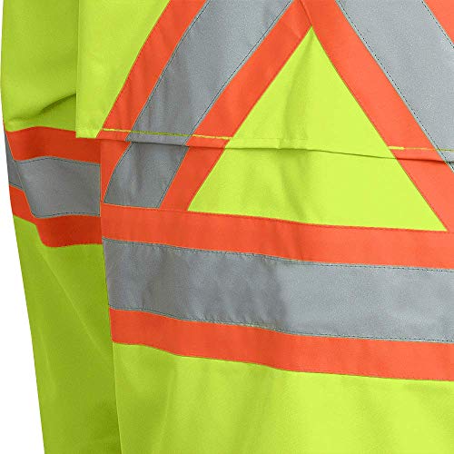 Pioneer V1081360-3XL Hi-Viz Safety Rain Jacket, Tear and Abrasion Resistant, Green, 3XL - Clothing - Proindustrialequipment