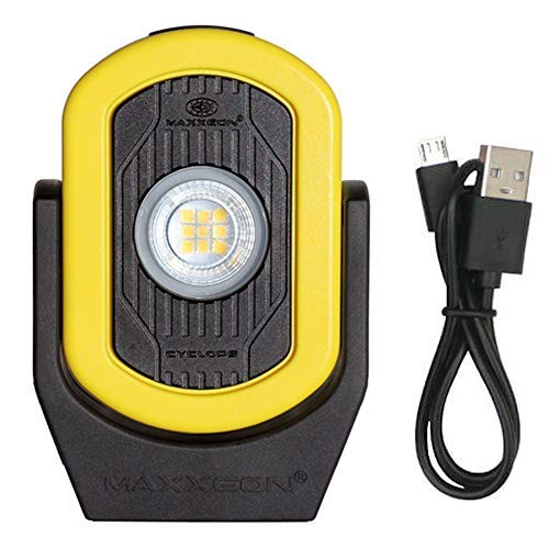 Maxxeon MXN00812, Hivis Jaune, Workstar Cyclops Lampe de travail LED rechargeable par USB