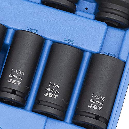 Jet 3/4-inch Drive, 14-Piece Regular SAE Professional Impact Socket Set, 6 Point, 610406 - Sockets and Tools Set - Proindustrialequipment