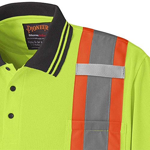 Pioneer Soft Moisture-Wicking High Visibility Safety Polo Shirt, Premium Birdseye, Yellow/Green, 3XL, V1051360-3XL - Clothing - Proindustrialequipment