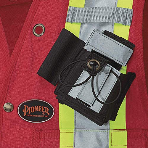 Pioneer Construction Reflective Surveyor Vest, 10 Pockets, Harness D-Ring Slot, Red, L, V1010610-L - Clothing - Proindustrialequipment